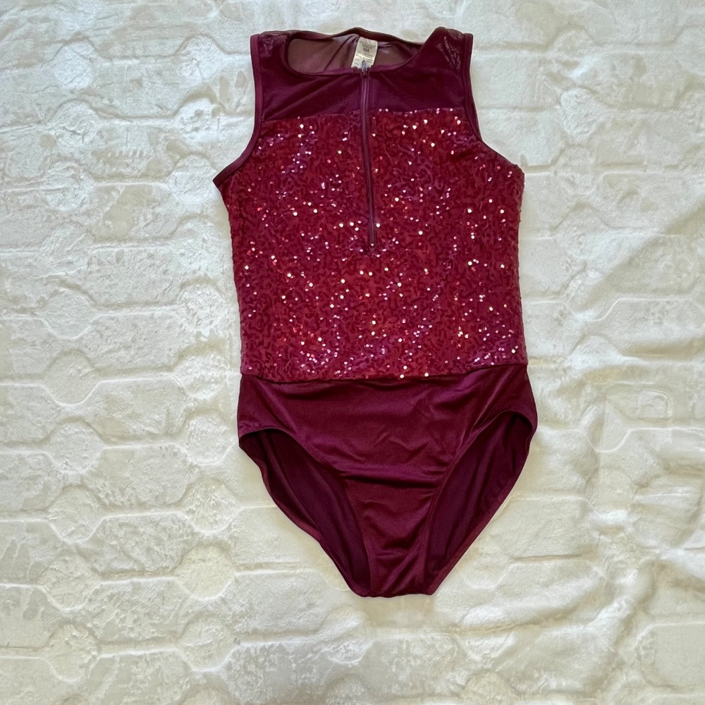 Weissman burgundy leotard sz MA
